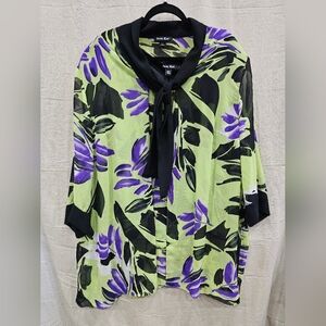 Dana Kay Plus Size Dress Jacket & Tank Top Floral Print Size 28W